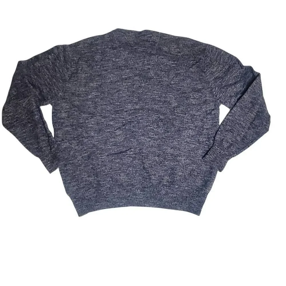 Orvis Mens 100% Merino Wool Blue V Neck Pullover Sweater Size XXL